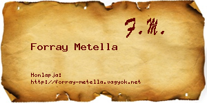 Forray Metella névjegykártya